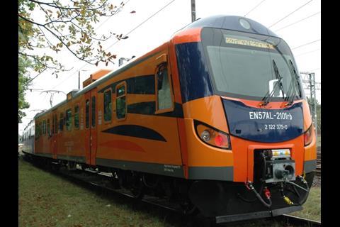 EN57 electric multiple-unit modernised by Pesa subsidiary ZNTK Mińsk Mazowiecki.